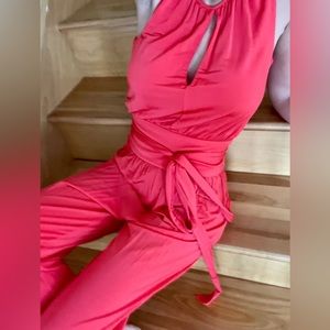 Vermillion belted jumpsuit